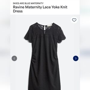 Skies Are Blue Black Lace Yoke Maternity Midi Dress